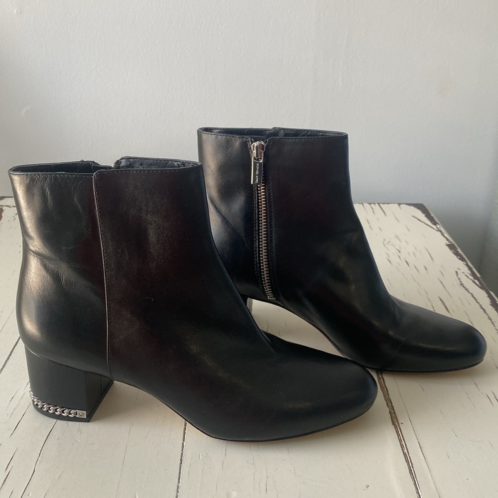 Michael Kors Sabrina Ankle Boots Leather Black Women's Sz 9
